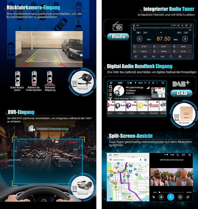 8-Kern Android 12 [4GB+64GB] Autoradio für Renault Megane II GPS Navi Carplay DSP Bluetooth A2DP DVB