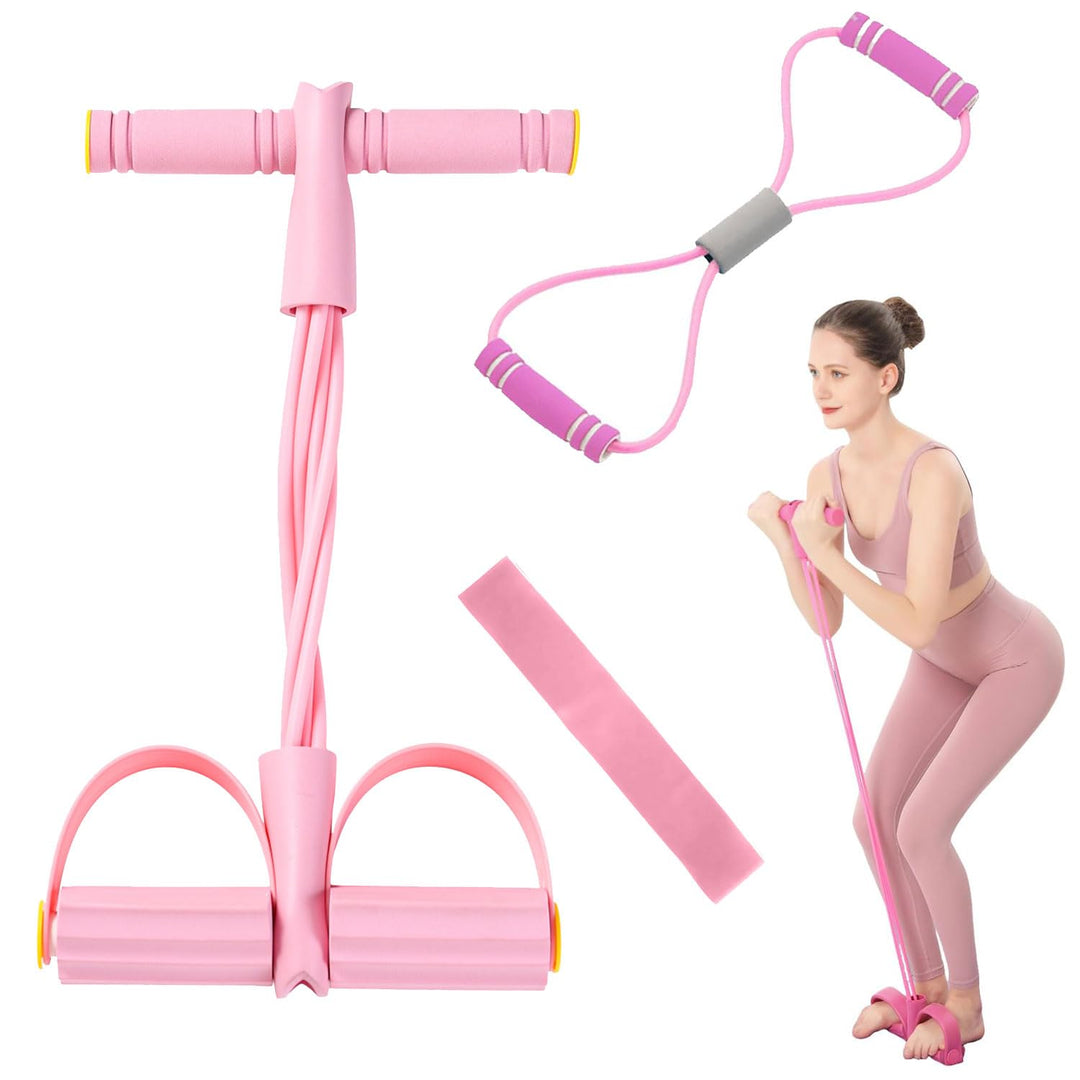 JDCMEI Bauchtrainer, Multifunktionales Spannseil mit Rückentrainer &amp; Fitnessbänder, Sit-Up Trainings