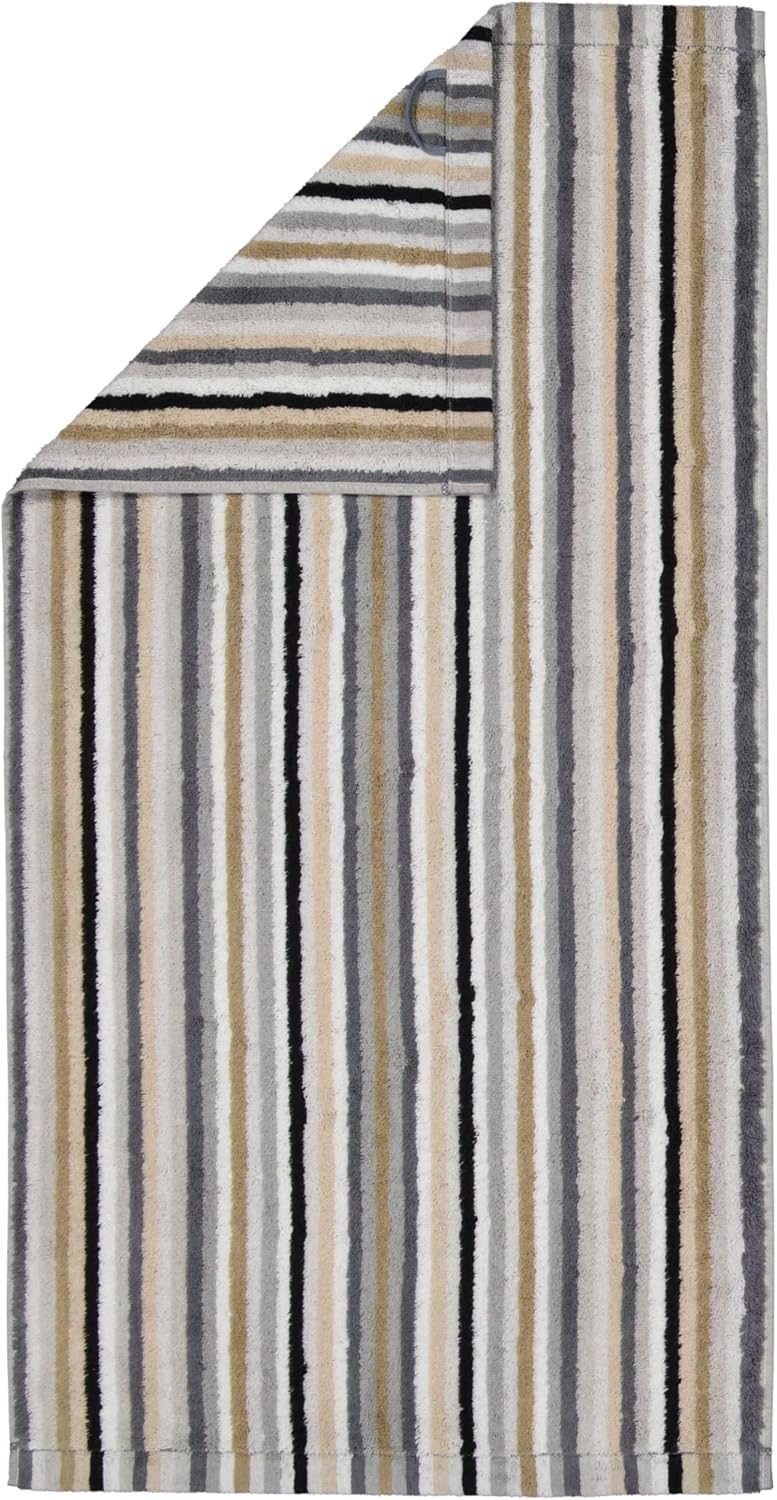 CAWÖ Home Handtücher Life Style Streifen 7048 Kiesel - 37 Saunatuch 70x180 cm, Saunatuch 70x180 cm