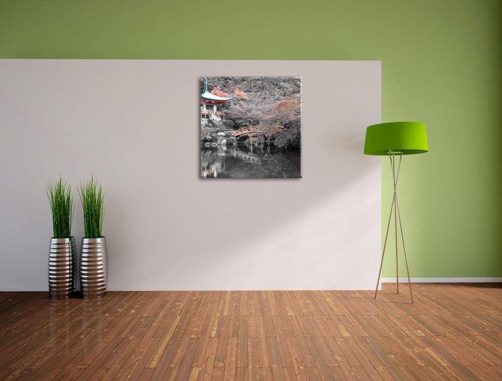 Pixxprint schönes Kloster in Japan als Leinwandbild/Grösse: 70x70 cm/Wandbild/Kunstdruck/fertig besp