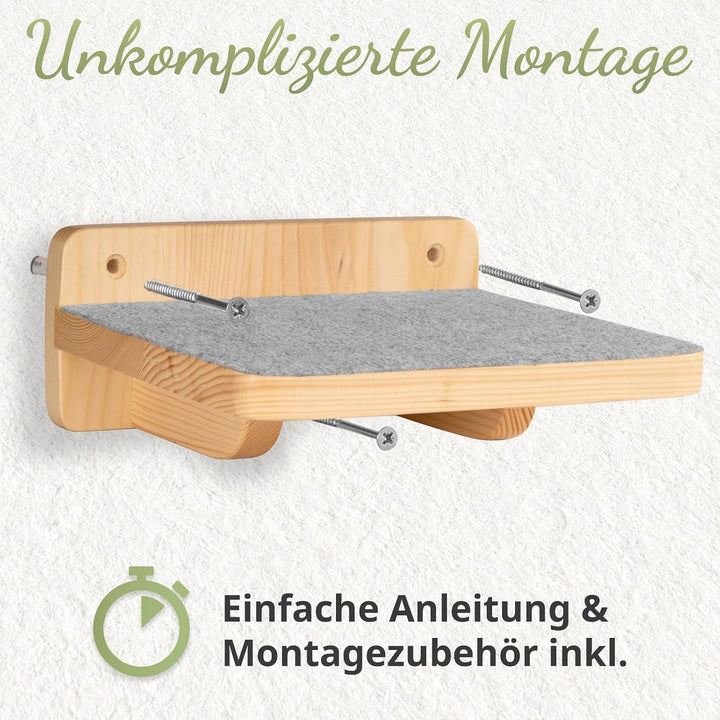 WOOWOOD®️ Kletterwand Katzen | Katzentreppen 3er-Set | Katzentreppe Wand | Katzenleiter | Katzenwand