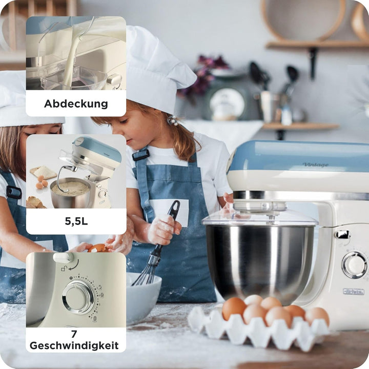Ariete Vintage 1588 Knetmaschine, Retro Planeten-Rührwerk für Brot-, Pizza-, Kuchen- & Gebäck-Teig,