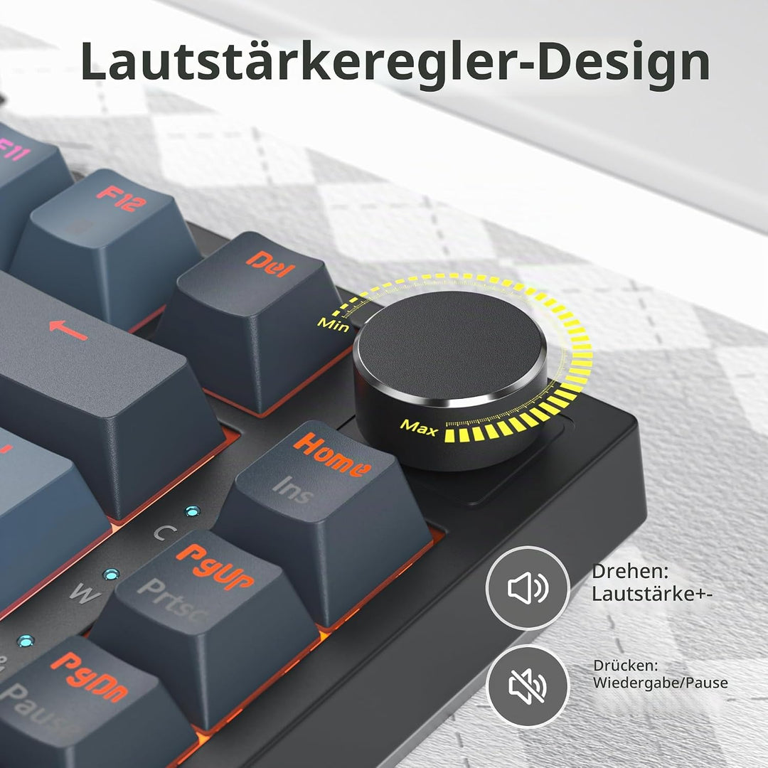 SOLIDEE Verkabelte Mechanische Gaming Tastatur 75 Prozent,hot-swap-fähige Mechanische Tastatur mit G