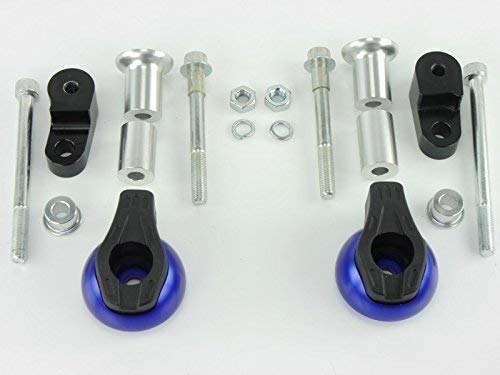 CNC Alu Sturzpads passend für Kawasaki Z750 2007-2012 blau, blau