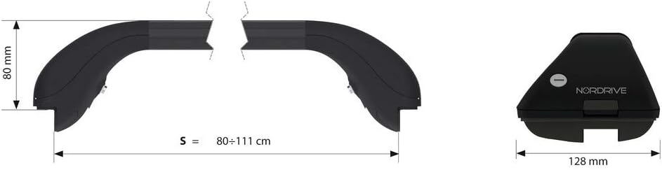NORDRIVE N15055 In-Rail Stangen aus Aluminium für Fahrzeuge mit integriertem Railing