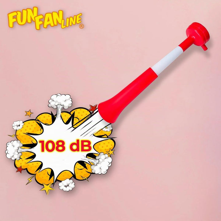 FUN FAN LINE - Pack x3 Plastik Vuvuzela Trompeten. Zubehör für Fussball- und Sportfeste. Geräuschvol