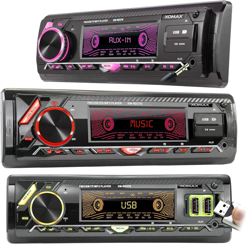 XOMAX XM-RD276 Autoradio mit DAB+ Tuner und Antenne I FM RDS I Bluetooth Freisprecheinrichtung I 2xU