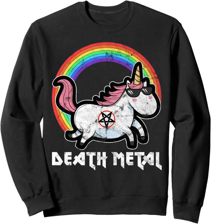 Süsses Death Metal Unicorn Punker Punk Musik Einhorn Sweatshirt