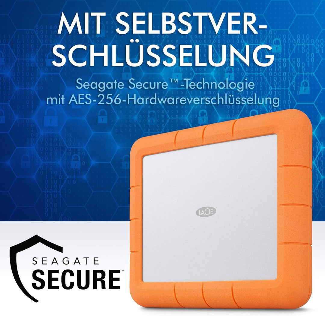 LaCie Rugged Raid Shuttle 8TB externe Festplatte, tragbare HDD - USB-C USB 3.0, Drop Shock Staub Was