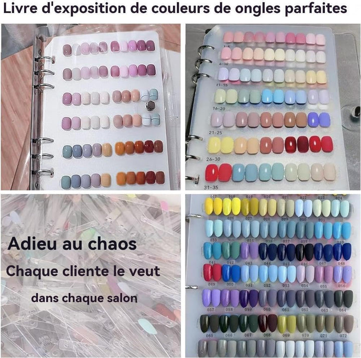 A5 Nagel-Organizer Set mit Druckknopf & Loseblatt-System – Robuste transparente Box + 6 Klebepads &