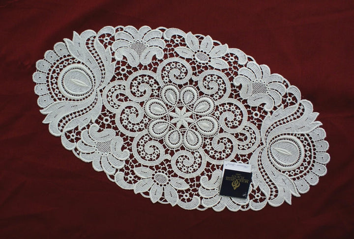 Plauener Spitze by Modespitze 67952 Design Plauen, Gre 25 x 45 cm oval, creme 25 cm x 45 cm oval, 25