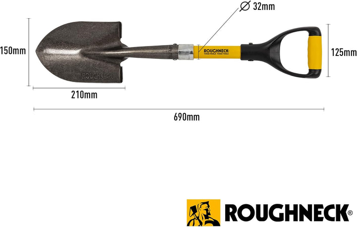 Roughneck Micro Schaufel (690 mm, zum Graben / Schaufeln auf engstem Raum, Klinge aus Karbonstahl, w
