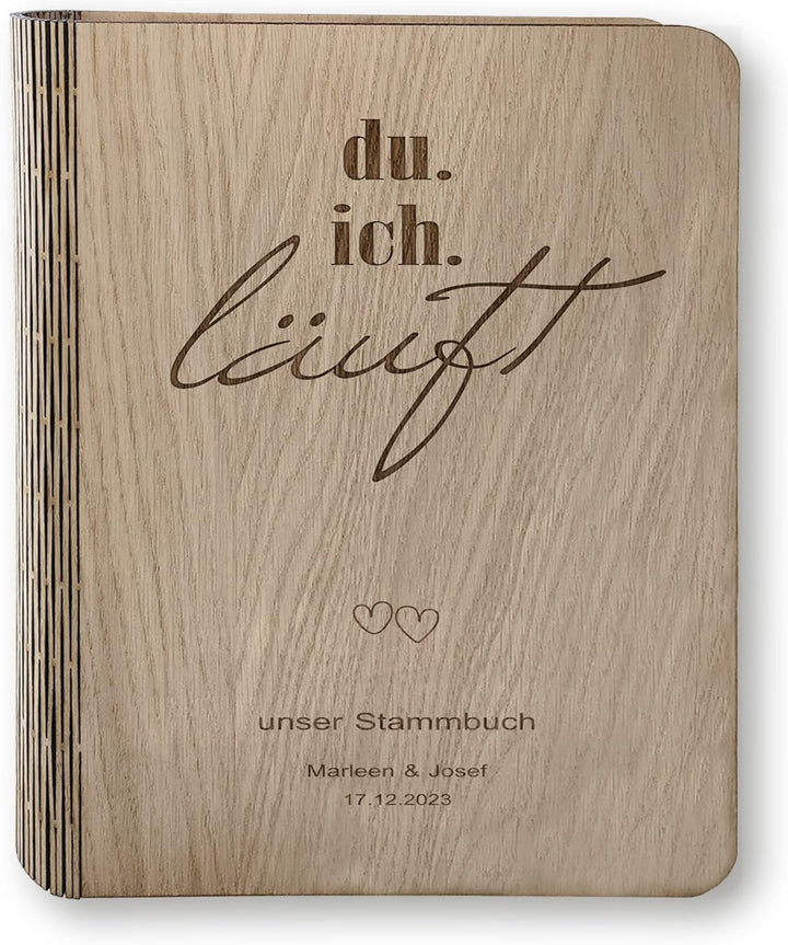 Stammbücher Holz Stammbuch der Familie personalisiert Idula Holzbuch A5 oder A4 Familienstammbuch He