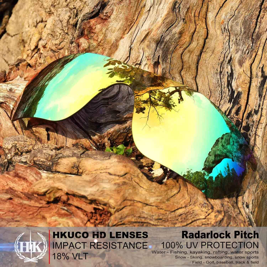 HKUCO Plus Mens Replacement Lenses for Oakley RadarLock Pitch - 4 Pair