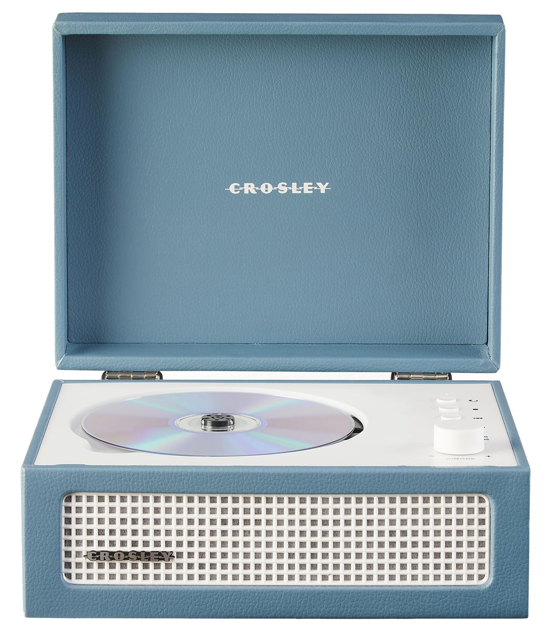 Crosley CR3517A-WB Voyager Retro tragbarer CD-Player mit Stereo-Bluetooth-Lautsprechern und FM-Radio