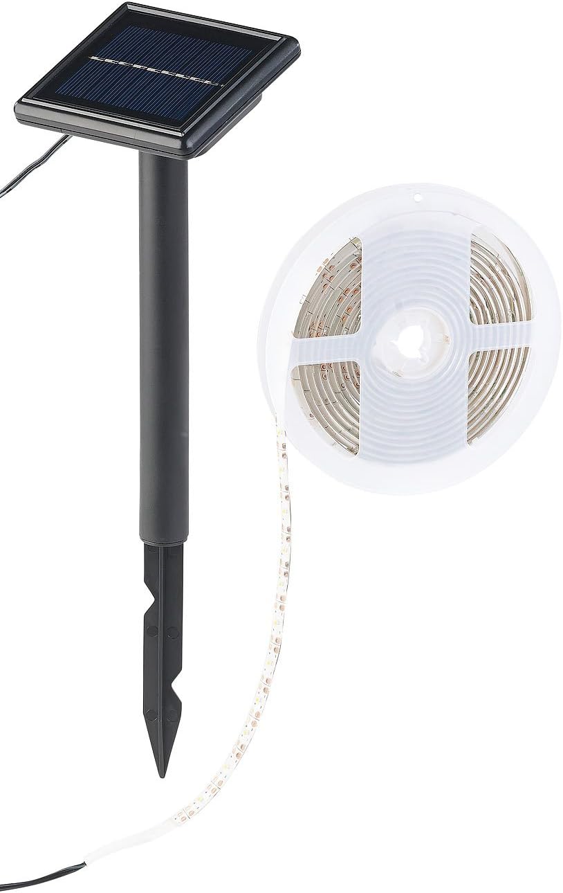 Lunartec Solar Band: Solar-LED-Streifen mit 180 warmweissen LEDs, 3 m, wetterfest IP65 (Lichtband Ou