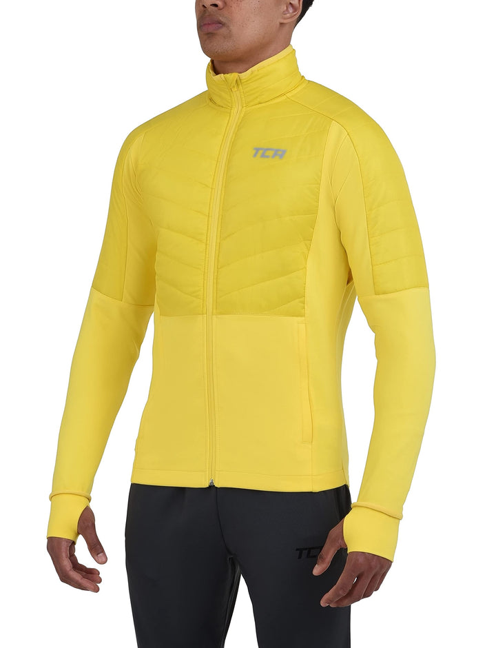 TCA Herren Excel Runner ganzjährige, leichte, wasserabweisende verstaubare Laufjacke S Gelb, S Gelb