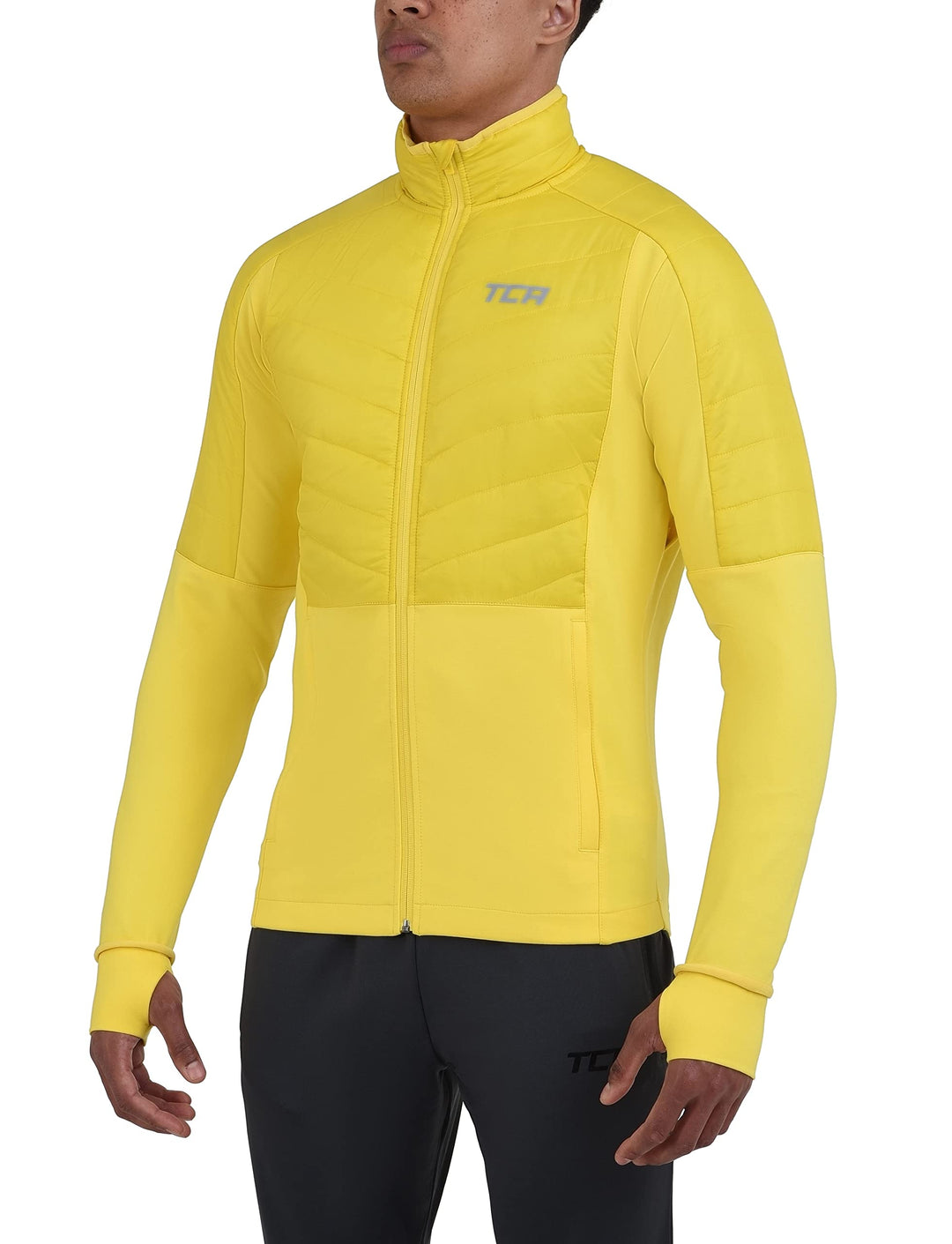 TCA Herren Excel Runner ganzjährige, leichte, wasserabweisende verstaubare Laufjacke M Gelb, M Gelb