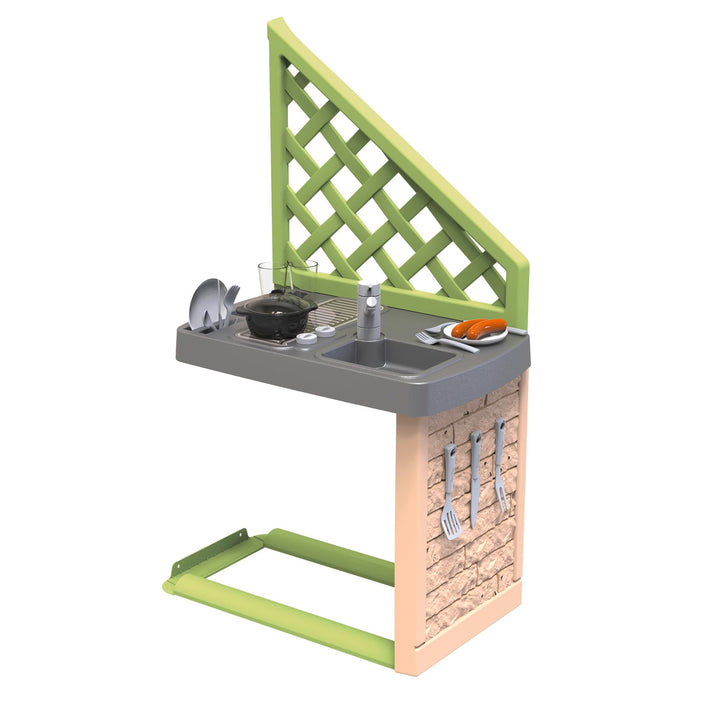 Smoby Life - Sommerküche Zubehör - Outdoor-Spielküche für Kinder mit Grill, Spüle, Zubehör - Passend