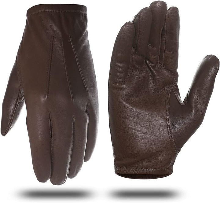 Harssidanzar Herren dünne ungefütterte Lederpolizeihandschuhe GM031EU XL Satte, XL Satte
