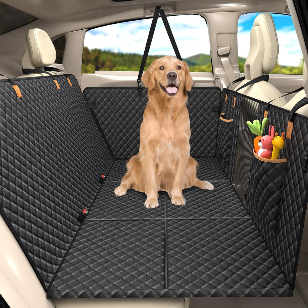 Lekeinchi Hundedecke Auto Rückbank - Auto Hundedecke Rücksitz mit Sechs Stabilen Hartholzplatten und