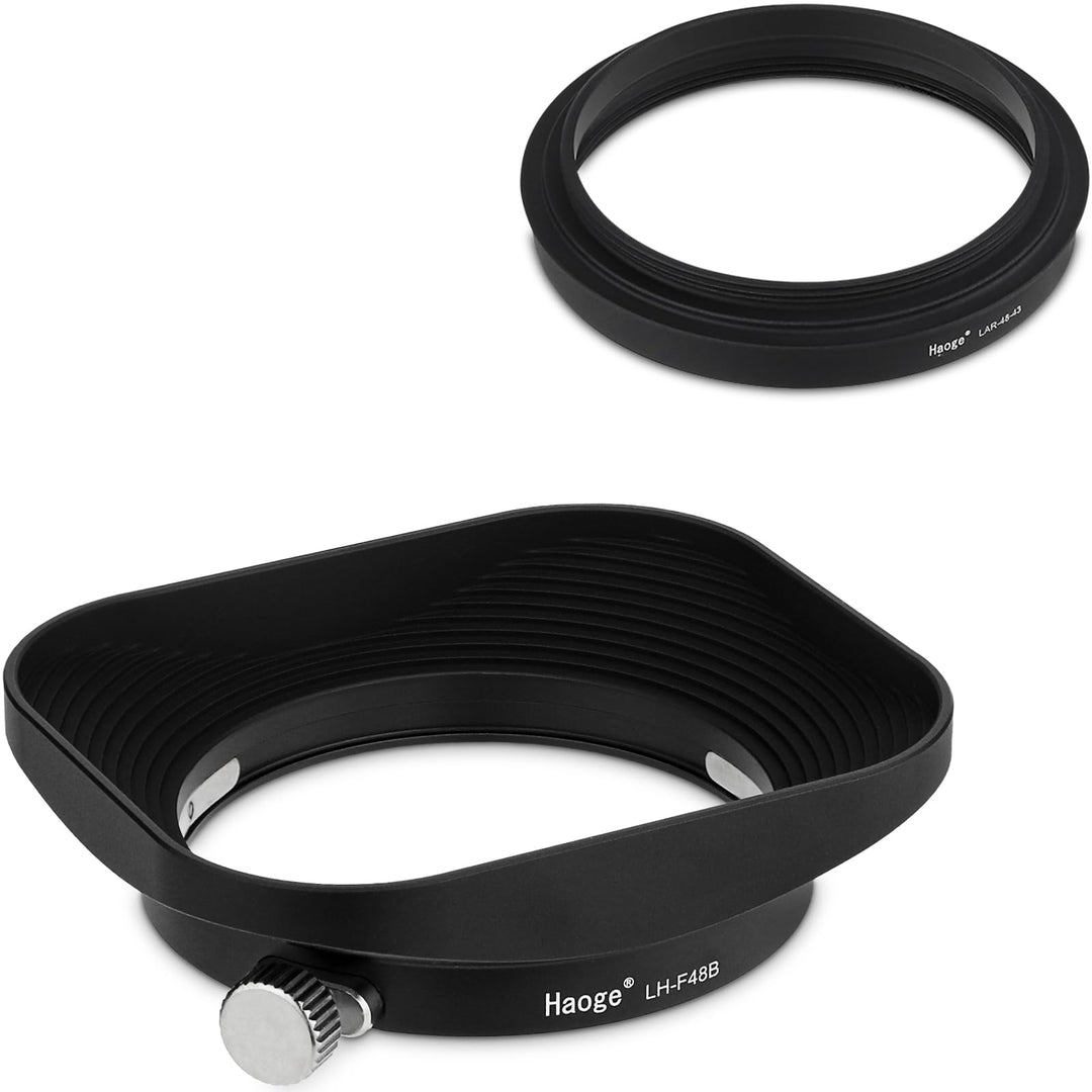 Haoge Gegenlichtblende aus Metall, quadratisch, für Leica D-Lux 8 Kamerazubehör, 43 mm, Schraub-Gege