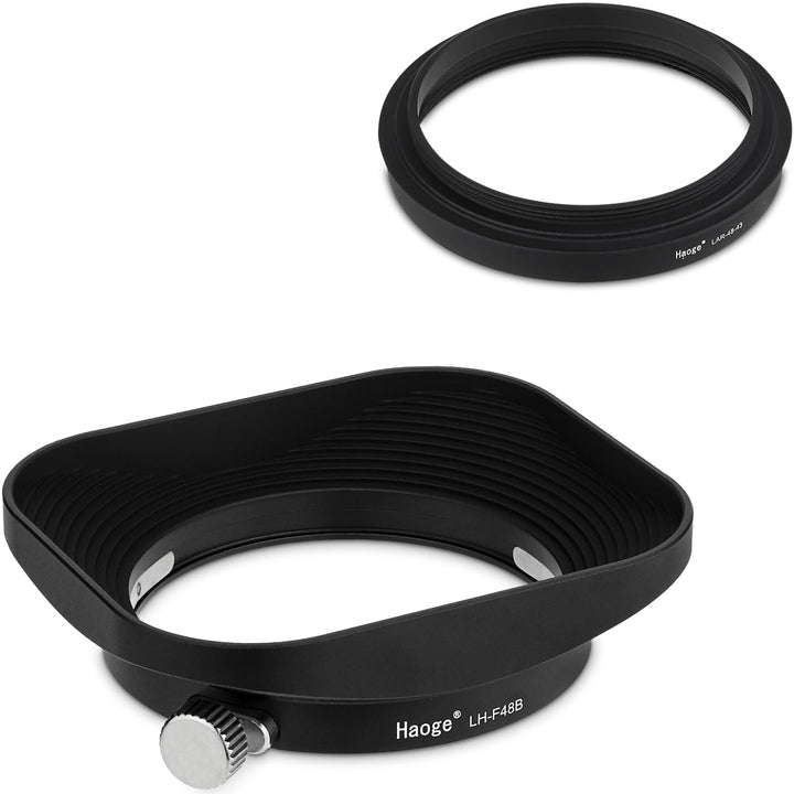Haoge Gegenlichtblende aus Metall, quadratisch, für Leica D-Lux 8 Kamerazubehör, 43 mm, Schraub-Gege