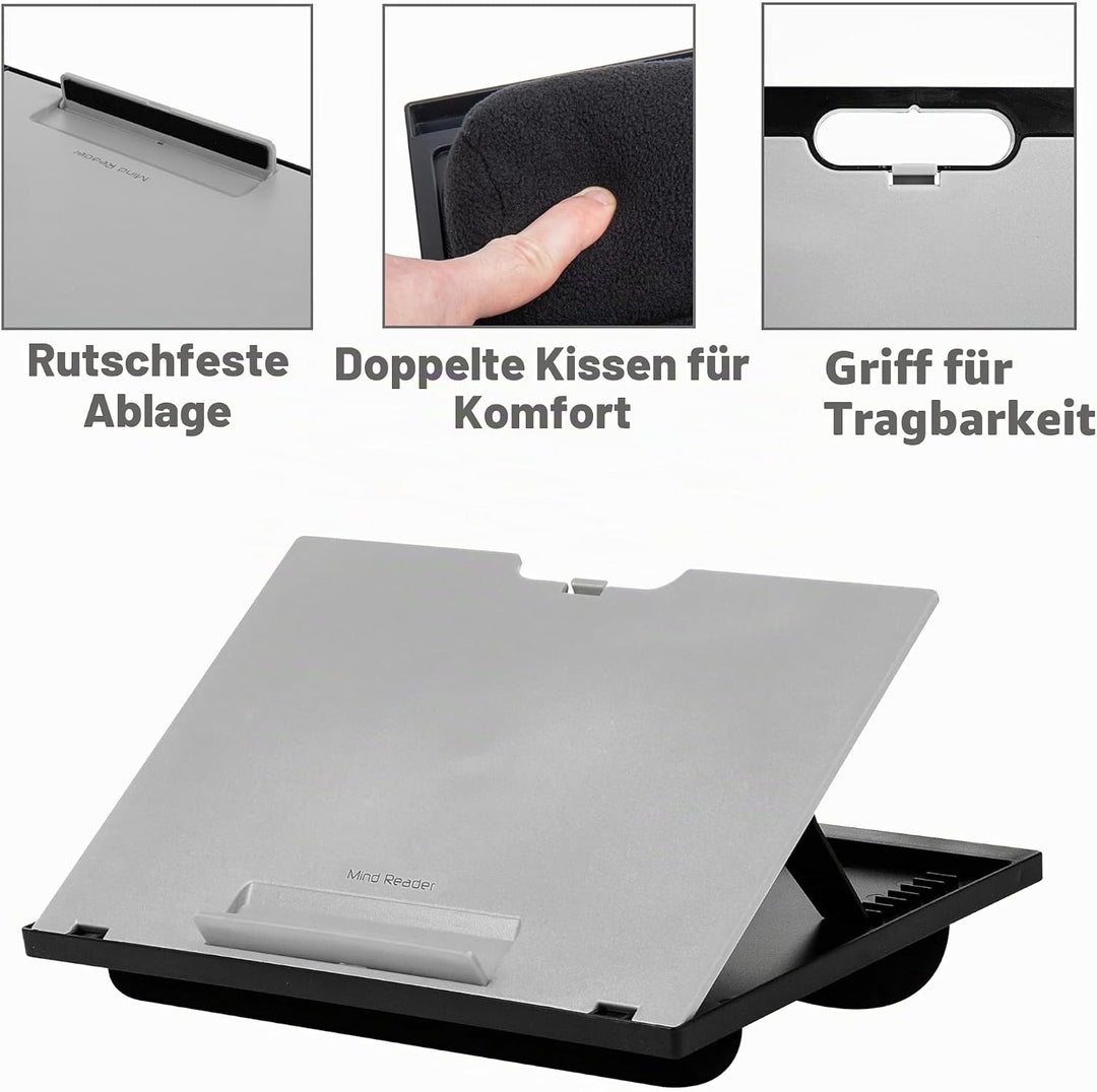 Mind Reader Anchor Collection Schreibtisch, verstellbar, tragbar, 8 Positionen, mit integrierten Kis