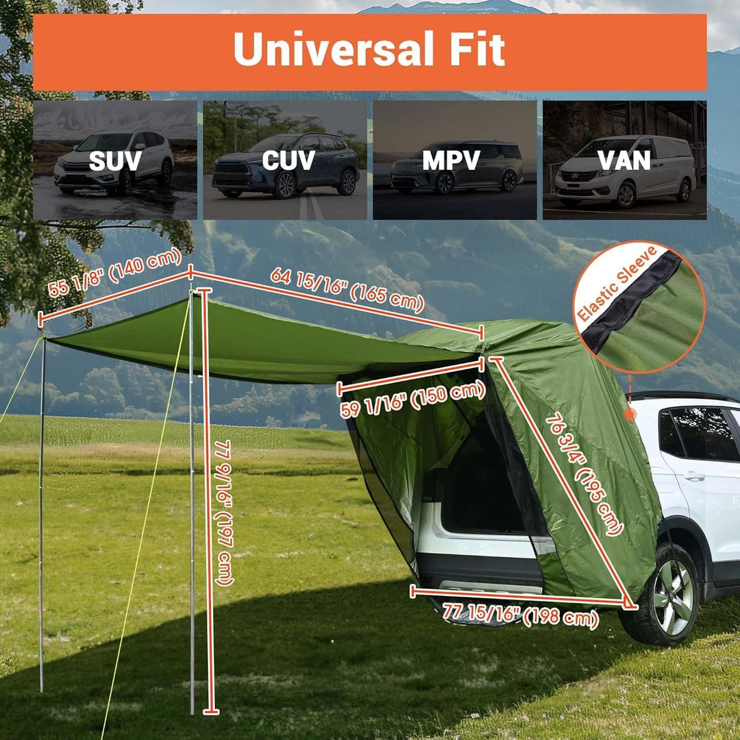 Universal Heckklappenzelt Caddy - Wasserdichtes Auto Heckzelt für Camping & Reisen - Kompatibel mit