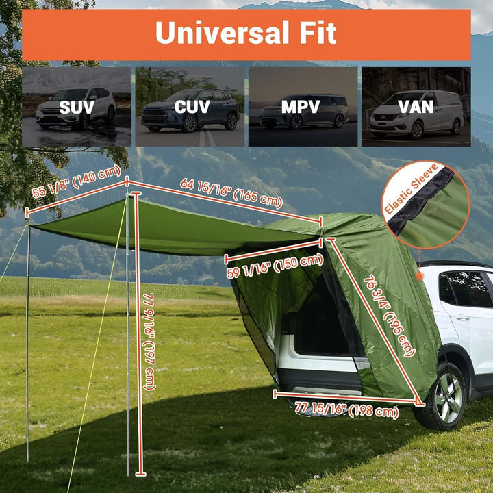 Universal Heckklappenzelt Caddy - Wasserdichtes Auto Heckzelt für Camping & Reisen - Kompatibel mit