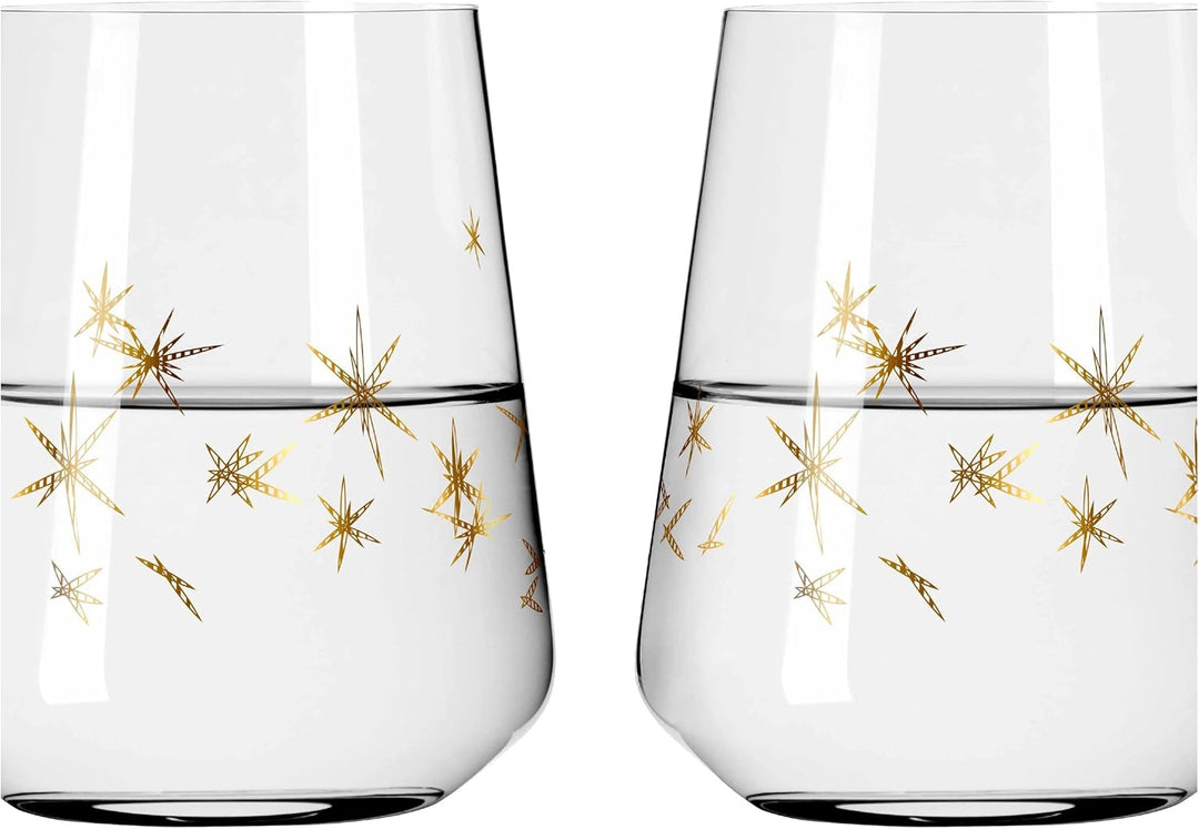 RITZENHOFF 6141013 Wasserglas 500 ml - Serie Celebration Deluxe Set Nr. 3, 2 Stück mit Echt-Gold - M