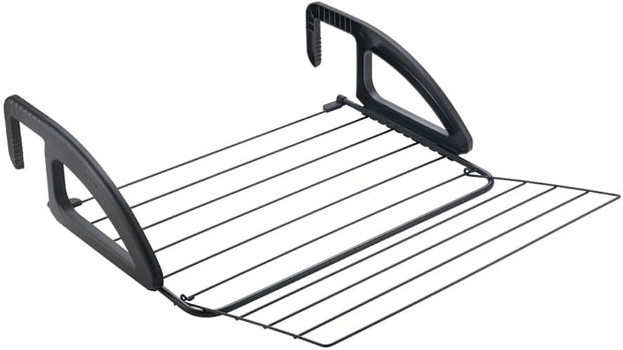 Metaltex Heizungs-und Balkonwäschetrockner, Metall, schwarz matt, 62x61x17 cm, Schwarz Matt