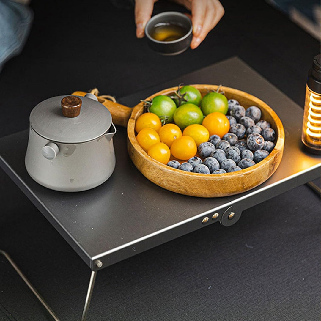 Klappertisch Edelstahl, tragbarer Mini -Strandtisch, kompakter Camping -Seitentisch für das Kochen i