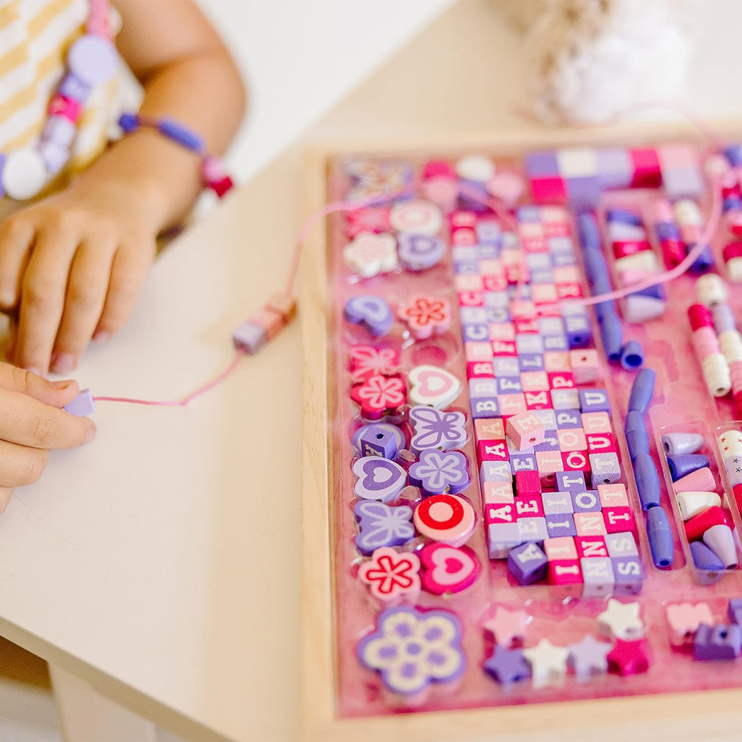 Melissa & Doug Created by Me! Sparkle & Shimmer Beads Holzperlen-Set, 340+ Perlen zur Schmuckherstel