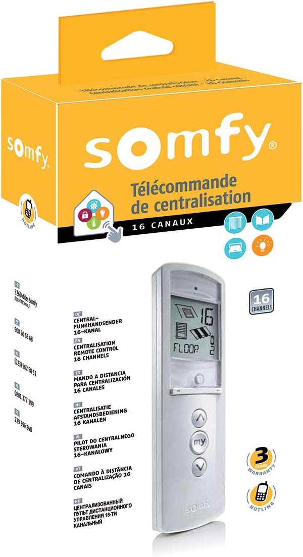 Somfy 2401100 - Telis 16-Wege-RTS, Rollladensteuerung, Zur Steuerung von 16 Motoren oder Motorgruppe