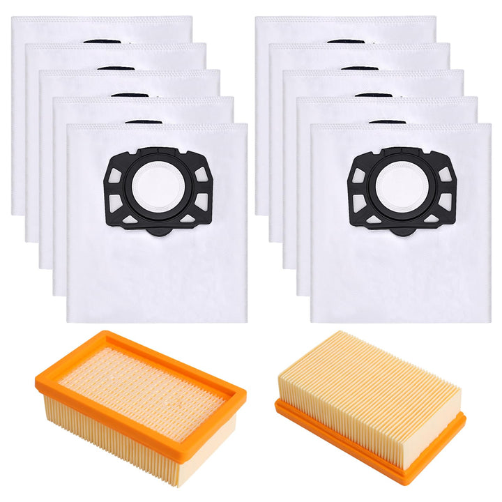 10 Stück WD6 Beutel für Kärcher Staubsaugerbeutel WD4 WD5 WD5P WD6P MV4 MV5 MV6 mit 2 Stück WD6 Filt