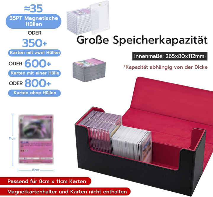 Card Deck Box for MTG, Gathering Kartenbox für 580+ Ungesleevte Karten/ 35pt/130PT Sammelkarten Hüll