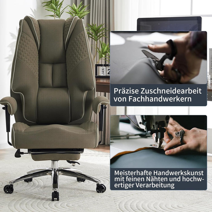 Ergonomischer Mesh-Bürostuhl – Executive Drehstuhl mit verstellbaren Armlehnen, Formschaum- & Tasche