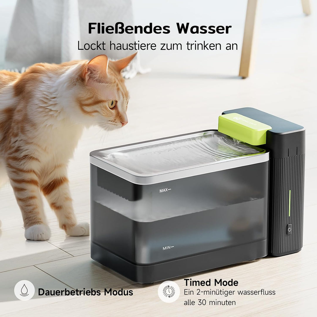 Amicura A3 Lite Trinkbrunnen für Katze mit Ultraﬁltration - 3,3L Grosser Tank, SUS316 Edelstahl-Trin