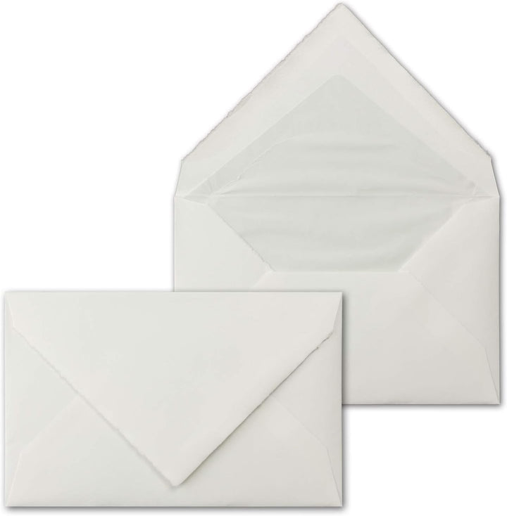 25x Vintage Kartenset aus Büttenpapier - DIN A6 Faltkarten mit DIN C6 Briefumschläge gefüttert - hoc