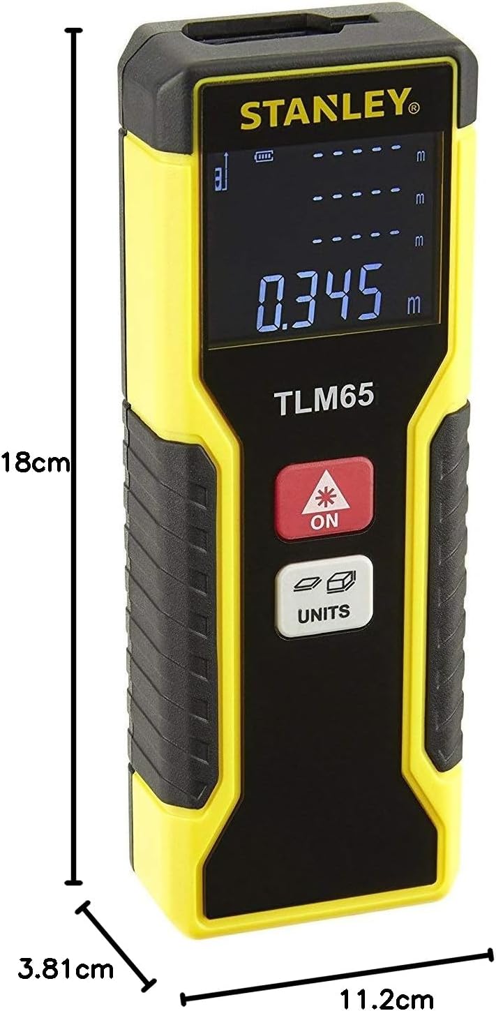 Stanley Laser-Entfernungsmesser TLM65, 20 m Reichweite, Ein-Knopf-Bedienung, automatische Abschaltun