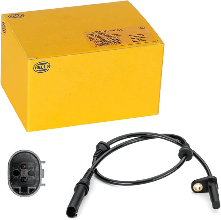 HELLA 6PU 012 806-471 Sensor, Raddrehzahl - 2-polig - Vorderachse beidseitig - Gesamtlänge: 653mm