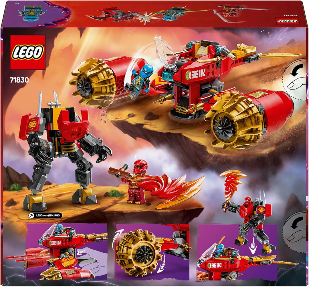 LEGO NINJAGO Kais Sturmreiter-Mech - Fliegendes Motorrad Spielzeug mit 3 Minifiguren - Mech mit bewe