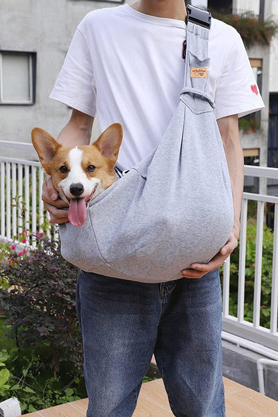 vrbabies Hundetrage für kleine Hunde, freihändig, atmungsaktiv, wendbar, verstellbar, aus Baumwolle,