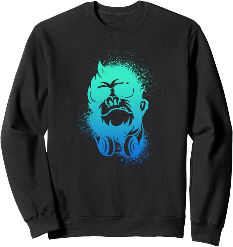 Affe Monkey mit DJ Kopfhörer und Sonnenbrille Geschenk Sweatshirt