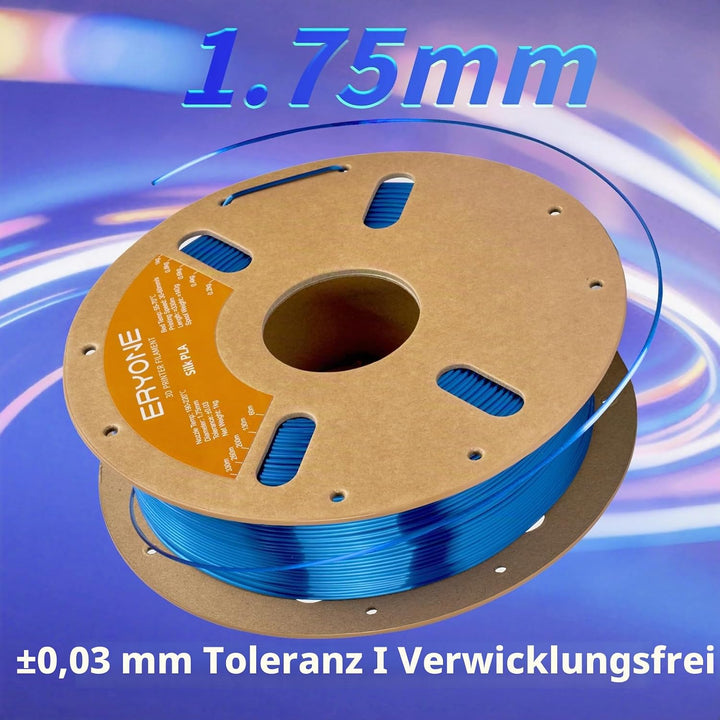 ERYONE Seiden PLA Filament 1.75mm, PLA Seiden Filament für 3D Drucker, 1.75mm +/- 0,03 mm, 1kg /Spul
