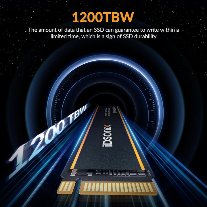 IDSONIX M2 SSD 2TB, NVME SSD M.2 2280 PCIE GEN4X4, Geschwindigkeit von bis zu 7.000 MB/s, interne SS