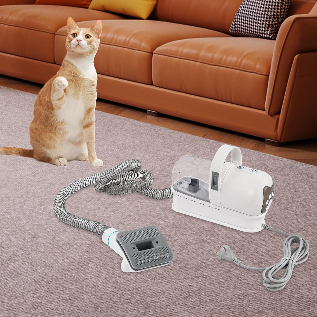 Hundeschermaschine | 7-in-1 Tierhaar Schermaschine mit Staubsauger | Schermaschine Hund mit 400W Mot