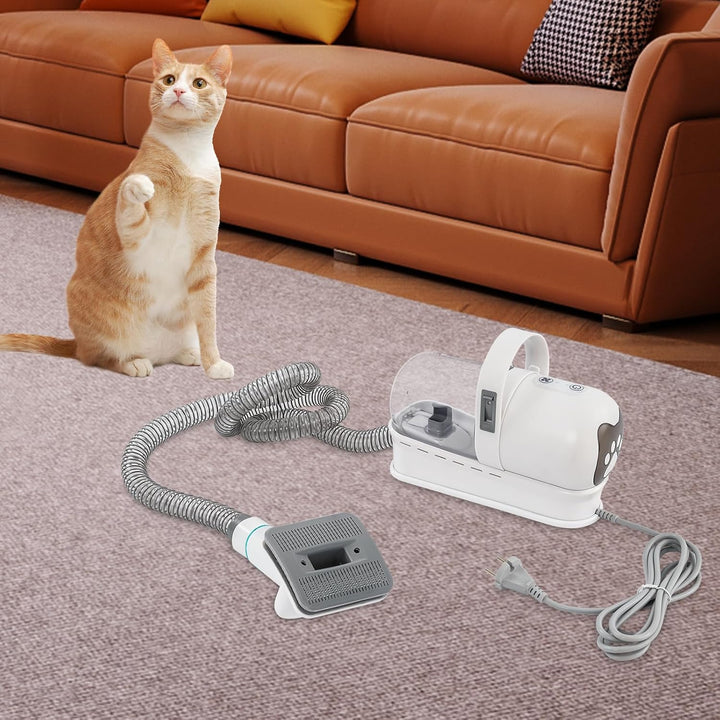 Hundeschermaschine | 7-in-1 Tierhaar Schermaschine mit Staubsauger | Schermaschine Hund mit 400W Mot