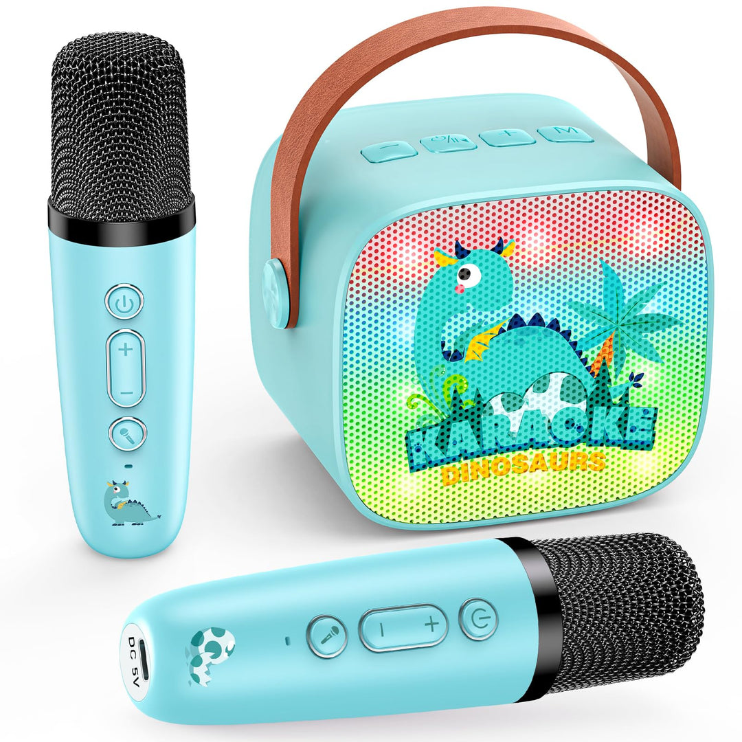 Geschenk Junge 3-12 Jahre, Karaoke Maschine mit 2 Bluetooth Kindermikrofon Spielzeug ab 3-12 Jahre J